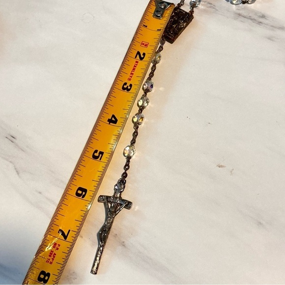 Vintage Rosary gold and silver metals with crystals - Picture 8 of 9